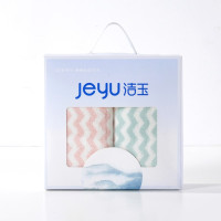 洁玉(Jeyu) J0030-B欧洛毛巾双条装礼盒34*76cm 粉色.绿色