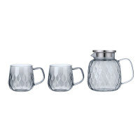德世朗(DESLON) 龙鳞玻璃冷水壶套装DLL-TZ068A(水壶1500mL+分享杯380mL*2)