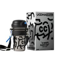 UOOHALITTLES 真空双饮杯悠哈音乐节USY06-E(悠果-黑色450ml)