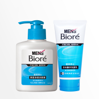 碧柔 男士双效磨砂洗面乳+深层净透洁面露组合150ml+100g