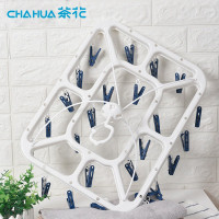 茶花(CHAHUA) 大号长方型晒衣架(24夹)-0709蓝色