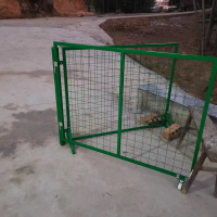 仓库隔离网门车间围栏可移动门2米高*2米宽的双开门隔离网 三角支架款