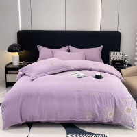 悠梦嘉居 80双锦刺绣四件套YJ-1321被套200*230床单245*250枕套48*74*2香芋紫