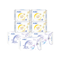 ABC 卫生巾女批发纯棉柔日夜用240+323mm学生姨妈巾组合 7包4K11+3K34