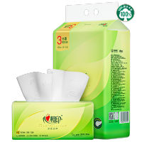 心相印 茶语丝享系列150抽三层塑装纸面巾纸 DT32150 3包装*1提