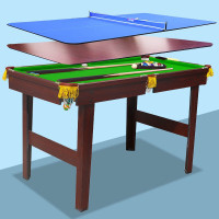 英辉INVUI 台球桌儿童款家用黑八儿童木质游戏桌乒乓球桌三合一 1.4米
