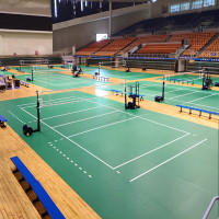 英辉标准羽毛球场地室内PVC塑胶地垫气排球运动地胶 6mm宝石纹