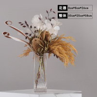 小窝厘 现代简约仿真花艺套装装饰假花摆件货号435-玻璃花器款式