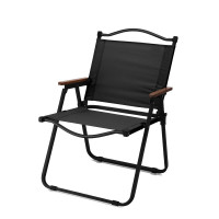 徽羚羊 木纹克米特折叠便携露营椅 单人中号(铝材椅架)55*43*61CM HLY-ZDY-22014黑色