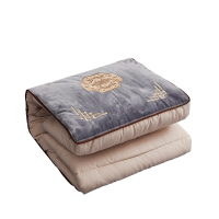 恒源祥 HYX047ZX中式刺绣靠垫被-大地灰靠垫45*45cm 打开115*155cm