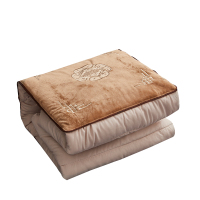 恒源祥 HYX047ZX中式刺绣靠垫被-卡其棕靠垫45*45cm 打开115*155cm