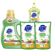 超能 植沐悦色洗衣液洗洁精组合1kg+500g*2袋(风铃草香洗衣液)+500g(柠檬护手洗洁精)