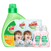 好爸爸(Kispa)亲肤倍净洗衣液五件套装2210g亲肤倍净洗衣液1.05kg+除菌亲肤液500g*2+内衣露80g*2