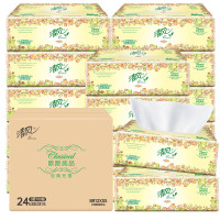 清风 欧院抽纸3层100抽 BR12XSS 24包*1箱