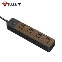 公牛(BULL) 新国标插座 焕新木纹系列 8位总控1.8米 黑色GN-R1440