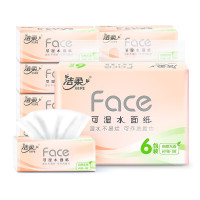 洁柔(C&S) Face 粉软抽3层加厚100抽面巾纸巾大包PR25024R-1T 6包*1提