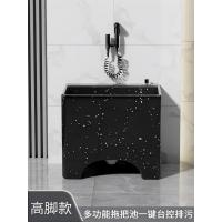 小窝厘 陶瓷黑色拖布池洗拖把墩布池[雪花釉 长60宽35高44]送喷枪龙头