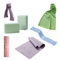 佑美(YOU MEI)豪华瑜伽套装YM-08瑜伽垫、泡沫轴、毛巾、瑜伽砖、瑜伽袜、弹力带