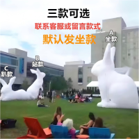 小窝厘 中秋节PVC气模装饰 充气灯光夜光玉兔 4米玉兔+灯光+风机(加厚)