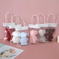 小窝厘 毛巾造型伴手礼 菠萝格小熊颜色随机+ins手提袋展开30*30cm (起订量:50套)