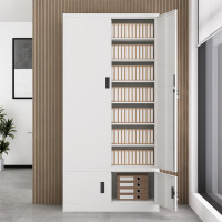 国翌 GY-XDPZG-1850下档凭证柜钢制档案柜对开门文件柜带锁资料柜财务办公柜灰白色900*400*1850mm