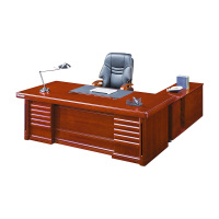 国翌 GY-B3722主管桌红胡桃色办公桌木质班台新中式老板桌现代家具2200*1100*760mm