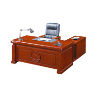 国翌 GY-B5618班台主管桌经理桌办公桌老板桌办公家具红胡桃色木质1800*900*760mm
