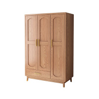 国翌 GY-312#衣橱衣柜储物柜收纳柜三门带抽实木原木色卧室家用1200*600*1965mm