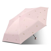 天堂 遮阳伞防紫外线五折太阳伞印花黑胶防晒伞 51113E 可甜可盐 甜杏粉