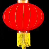 小窝厘 国庆春节大红植绒灯笼新年婚庆户外防水植绒灯笼 全红款 60#撑开直径37cm 经典带钩款 (起订量:10个)