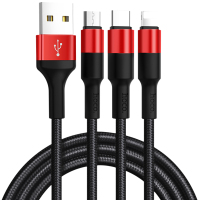 HOCO. X26速派充电数据线一拖三黑红