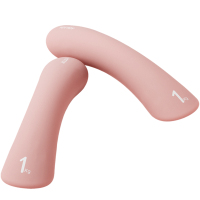yottoy 健身家用实心铁小哑铃初学者力量训练器材练臂肌小蛮腰哑铃1kg*2粉色