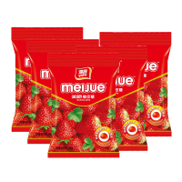 雅客(yake)美嚼橡皮糖qq软糖袋装 休闲零食软糖水果糖果 草莓味100g*5