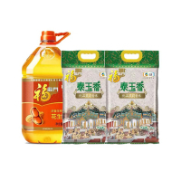 福临门粮油组合10kg+4L福临门浓香压榨一级花生油4L*1+福临门泰玉香优品茉莉香米 5kg*2