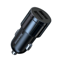 纽曼 金属一拖二车载快速充电器HC17锖黑色