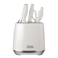 德世朗(DESLON) 奥格刀具六件套DFS-TZ022WH-6A(切菜刀+砍骨刀+三德刀+水果刀+剪刀+刀座)白色
