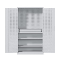 国翌 GY-GJG001重型车间工具柜整理柜 五金储物柜钢制双开门置物柜五层带抽铁皮柜1900*700*1200mm