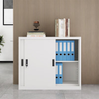 国翌 GY-TYM-760办公家具钢制文件柜 带锁铁皮柜移门收纳柜 灰白色900*400*760mm