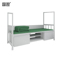 国翌 GY-YJDRC-200908制式营具单人床 宿舍员工床钢制单层带储物柜2000*900*810mm