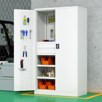 国翌 GY-HBW2C钢制储物柜 五金工具柜带抽置物柜网板整理柜1000*500*1800mm