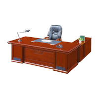 国翌 GY-B0624班台办公桌老板桌职员桌电脑桌 新中式办公家具红胡桃色2400*1100*760mm