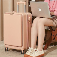 维多利亚旅行者(VICTORIATOURIST) 商旅多功能行李箱拉杆箱JX09粉色24寸