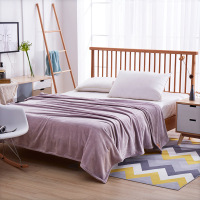 小窝厘 冬天珊瑚绒毛毯床单加厚毯子学生宿舍办公午休午睡盖毯法兰绒礼品 J芋紫150x200cm