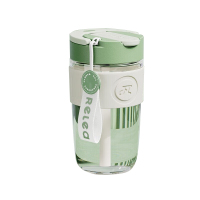 物生物(RELEA) 星语咖啡便携玻璃杯 520ML-柔雾绿