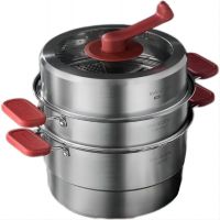 美厨(MAXCOOK) 猫 爪系列304不锈钢复底三层蒸锅30cm MCZ4581
