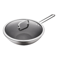 双立人 Moment 不锈钢蜂巢中式炒锅30cm ZW-C150