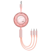 沃品(WOPOW) 双拉 伸缩快充一拖三数据线LC012粉色