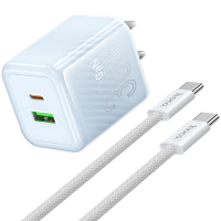 HOCO. CC15 双口氮化镓 30W快充套装(Type-C to Type-C)爵士蓝