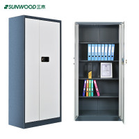三木(SUNWOOD) BG875通体双门指纹保密柜文件柜(无屉) 国密锁柜双认证 蓝灰套色