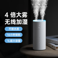几素桌面办公室便携加湿器小型家用1升容量 HU19 [白色]蓄电款I大雾0积水*